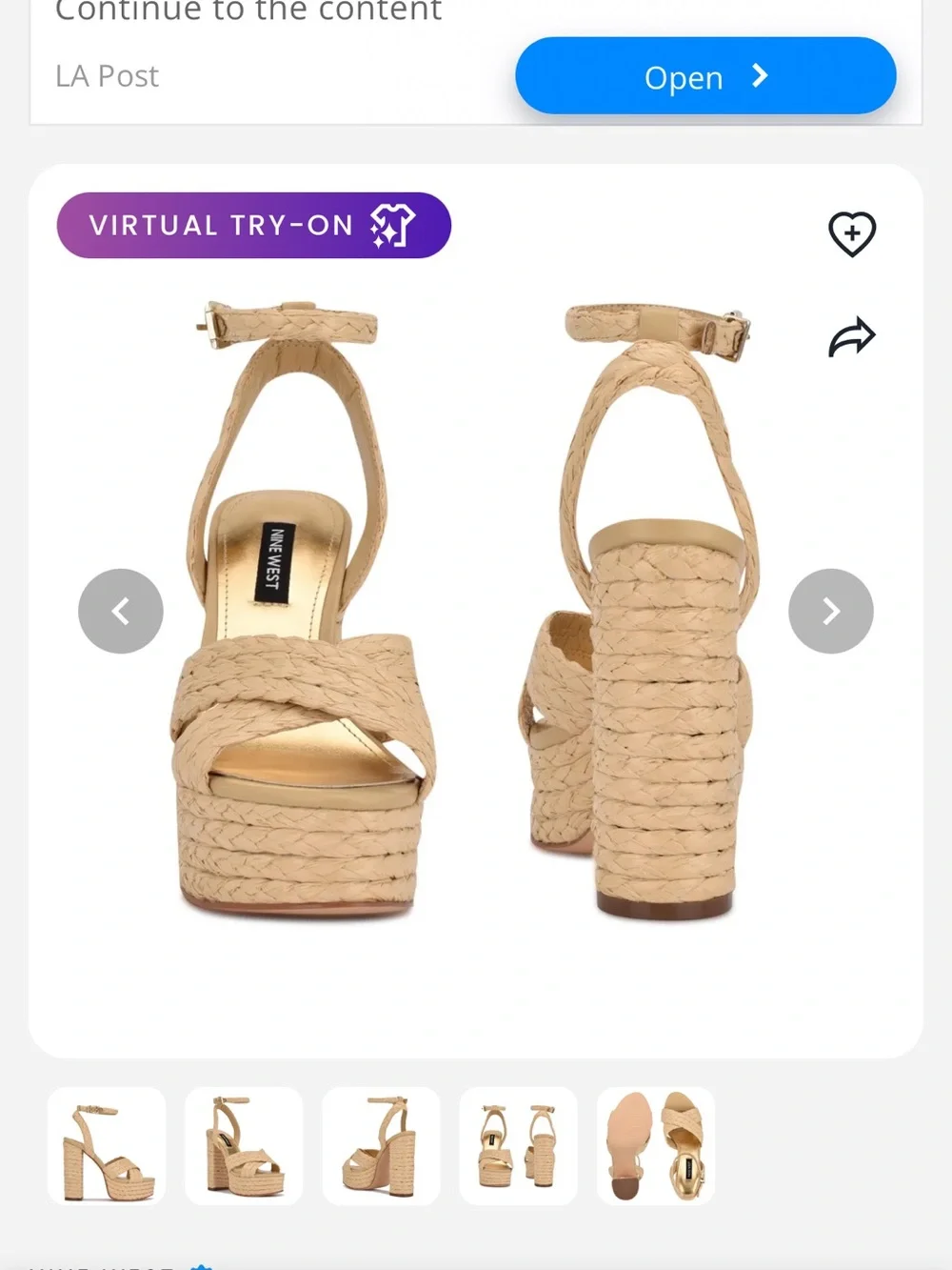 Woven Platform Ankle-Strap Sandal in Natural Beige